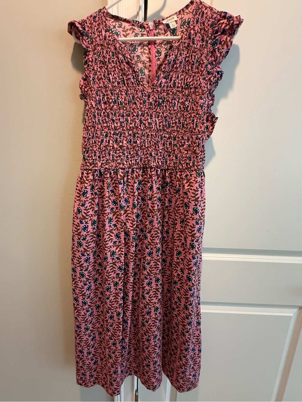 J Crew Pink Floral Print Dress